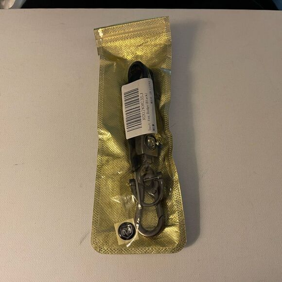 Dodge Logo Key Fob Keychain in Black Leather NWT - Picture 4 of 4